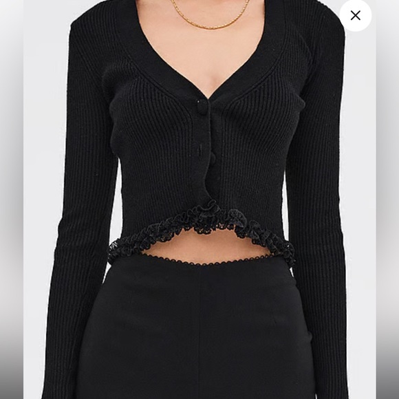 NWT🍋For Love and Lemons Black Cardigan, Size Large🍋 - Picture 2 of 4